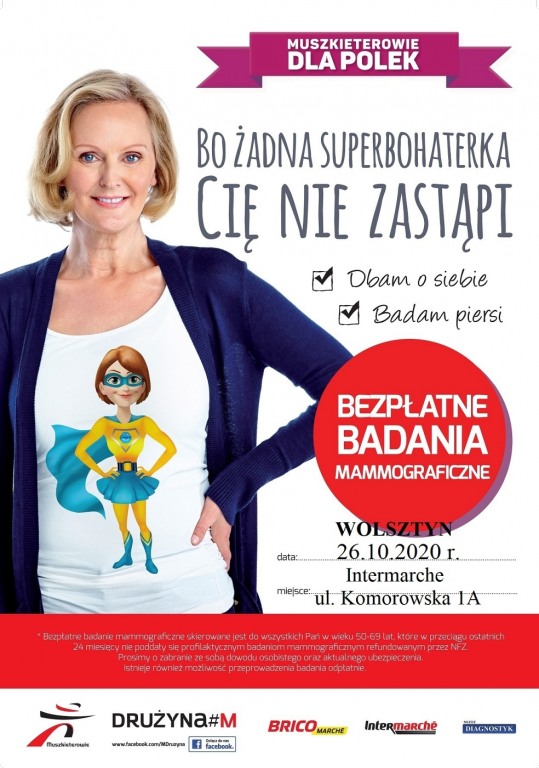 Badania mammograficzne - padziernik 2020